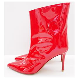 Alexandre Vauthier-Alexandre Vauthier Raquel 105 Red Patent Ankle Boots-Red