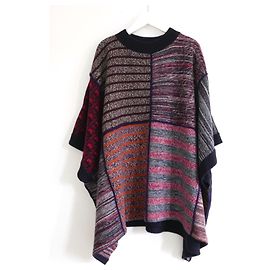 See by Chloé Poncho de punto con patchwork de See By Chloe Multicolor