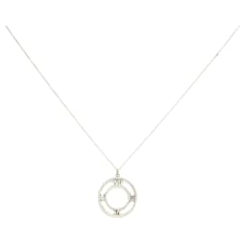 Tiffany & Co-Tiffany&Co White Gold and Diamonds Atlas Necklace-Argenté