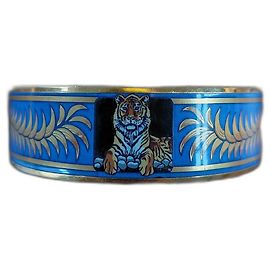 Pulseira Hermès Le Tigre Esmalte Azul Claro Azul claro