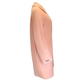 Peserico-Abrigo de punto de chevrón con detalle brillante en rosa de Peserico-Rosa