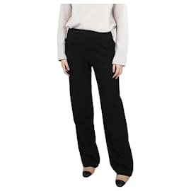 Chanel-Black high-rise straight-leg wool trousers - size UK 12-Black