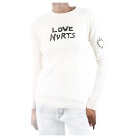 Bella Freud Pull appliqué crème Love Hurts - taille XS Écru
