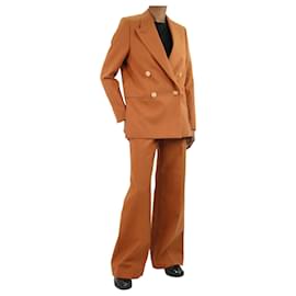 Acne-Orange double-breasted blazer and trousers set- size EU 34-Orange