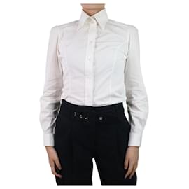 Dolce & Gabbana-White button-up fitted shirt - size UK 10-White