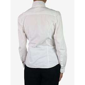 Dolce & Gabbana-Camicia bianca aderente con bottoni - taglia UK 10-Bianco