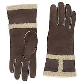 Louis Vuitton Brown Mink Gloves