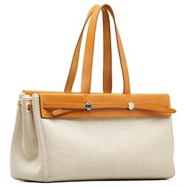 Hermès-Hermes Toile Marron Herbag Cabas MM-Marron,Beige