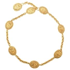 Chanel-Chanel Gold CC Crown Station Necklace-Golden