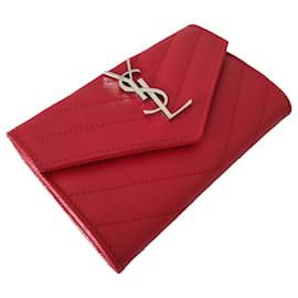 Saint Laurent-Saint Laurent wallet in red leather-Red