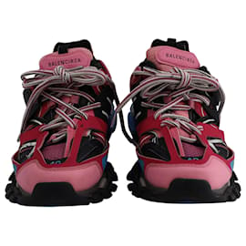 Balenciaga-Balenciaga Track Sneakers in Pink Leather and Mesh-Pink
