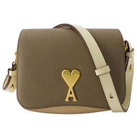 Bolsa Pequena Paris - AMI Paris - Couro - Taupe Marrom