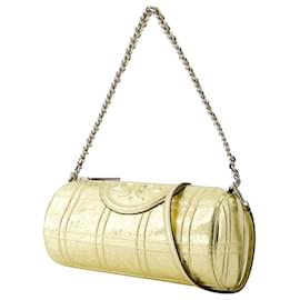 Fleming Soft Barrel Bag - Tory Burch - Leather - Gold Golden Metallic  ref.1045023 - Joli Closet