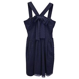 Abito da cocktail Maje Libby Eyelet in poliestere blu navy Blu Blu navy