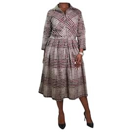Autre Marque-Mehrfarbig bedrucktes Kleid mit Falten – Größe US 12-Mehrfarben