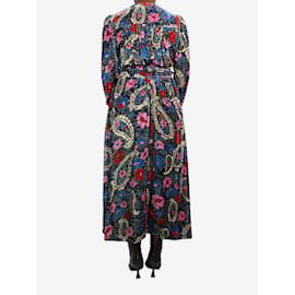 Isabel Marant-Multicoloured floral printed velvet midi dress - size FR 40-Multiple colors