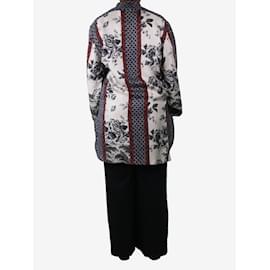 Autre Marque-Multicoloured floral-printed silk shirt - size M-Multiple colors
