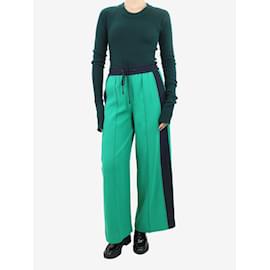 Autre Marque-Pantalón verde rayas laterales - talla UK 8-Verde