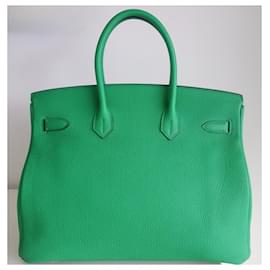 Hermès-HERMES BIRKIN BAG 35 bamboo green-Green
