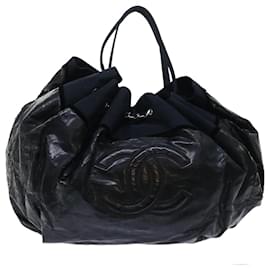 Chanel-Bolsa de ombro CHANEL Couro envernizado preto CC Auth bs7422-Preto