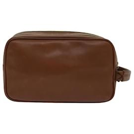 Balenciaga-BALENCIAGA Clutch Bag Leder Braun Auth bs7730-Braun