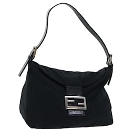 Fendi-FENDI Mamma Baguette Sac à bandoulière Nylon Noir Authentique 51886-Noir