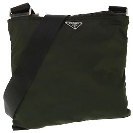 PRADA Borsa a spalla Nylon Khaki Auth ac2118 Cachi