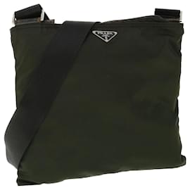 Prada-PRADA Shoulder Bag Nylon Khaki Auth ac2118-Khaki