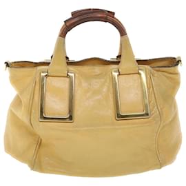 Chloé-Chloe Etel Hand Bag Leather 2way Yellow Auth 51664-Yellow