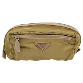 Prada-Estuche Prada de nailon 3Conjunto Caqui Rojo beige Auth ac2121-Roja,Beige,Caqui