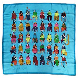 Hermès Silk scarves Light blue