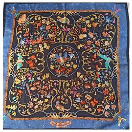Sciarpa in seta Hermès East and West stones 90x90 Multicolore