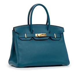 Hermès DOUBLE SENS Blue Leather ref.58152 - Joli Closet
