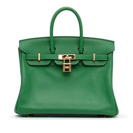 Hermès-HERMES  Handbags   Leather-Green