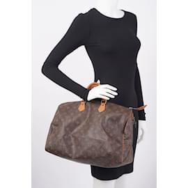 Louis Vuitton Monogram Speedy 40 Leather Fabric Brown Handbag 539