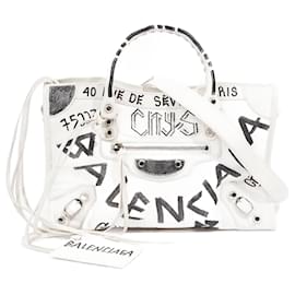 Balenciaga-Balenciaga City Bag Arena White / Black Graffiti Leather Small-Black