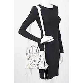 Balenciaga-Balenciaga City Bag Arena White / Black Graffiti Leather Small-Black