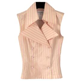 Chanel camicetta di seta Rosa Multicolore Giallo