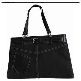 Bolsa Dior Pocket em denim e couro preto Preto
