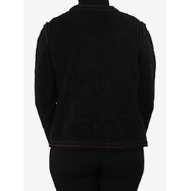 Chanel-Black wool sherling boucle jacket - size UK 16-Black