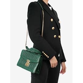Miu Miu-Green Confidential matelassé nappa leather bag-Green