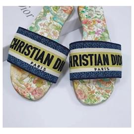 Dior-DIOR Dway Embroidered Multicolor Slides Mules Sandals-Multiple colors