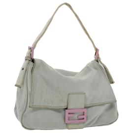 Fendi-FENDI Mamma Baguette Sac à bandoulière Nylon Gris Auth 51039-Gris