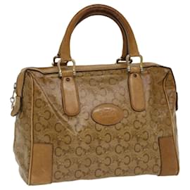 Céline-CELINE C Macadam Canvas Boston Bag Beige Auth bs7533-Beige