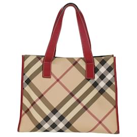 Burberry London Beige Nova Check Coated Canvas Tote Bag Upcycle