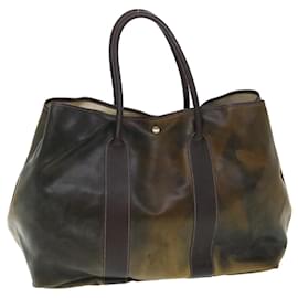 Hermès-HERMES Garden Party GM Tote Bag Cuir Amazonia Marron Auth bs7472-Marron
