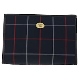 Autre Marque-Burberrys BURBERRY Nova Check Pouch Clutch Bag Canvas Leather 2Set Auth bs7700-Beige,Navy blue