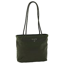Prada-PRADA Shoulder Bag Nylon Khaki Auth ac2113-Khaki