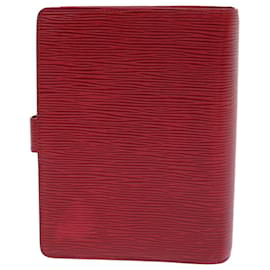 Louis Vuitton-LOUIS VUITTON Epi Agenda MM Tagesplaner Cover Rot R.20047 LV Auth 51300-Rot