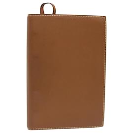 Hermès-HERMES Day Planner Cover Leather Brown Auth ac2154-Brown